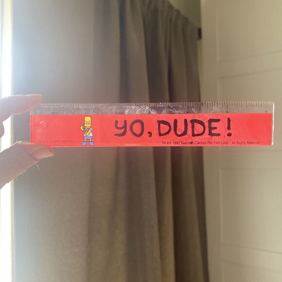 Office | Vintage 199 The Simpsons Bart Yo Dude 6 Inch Ruler | Poshmark